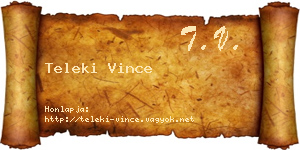 Teleki Vince névjegykártya